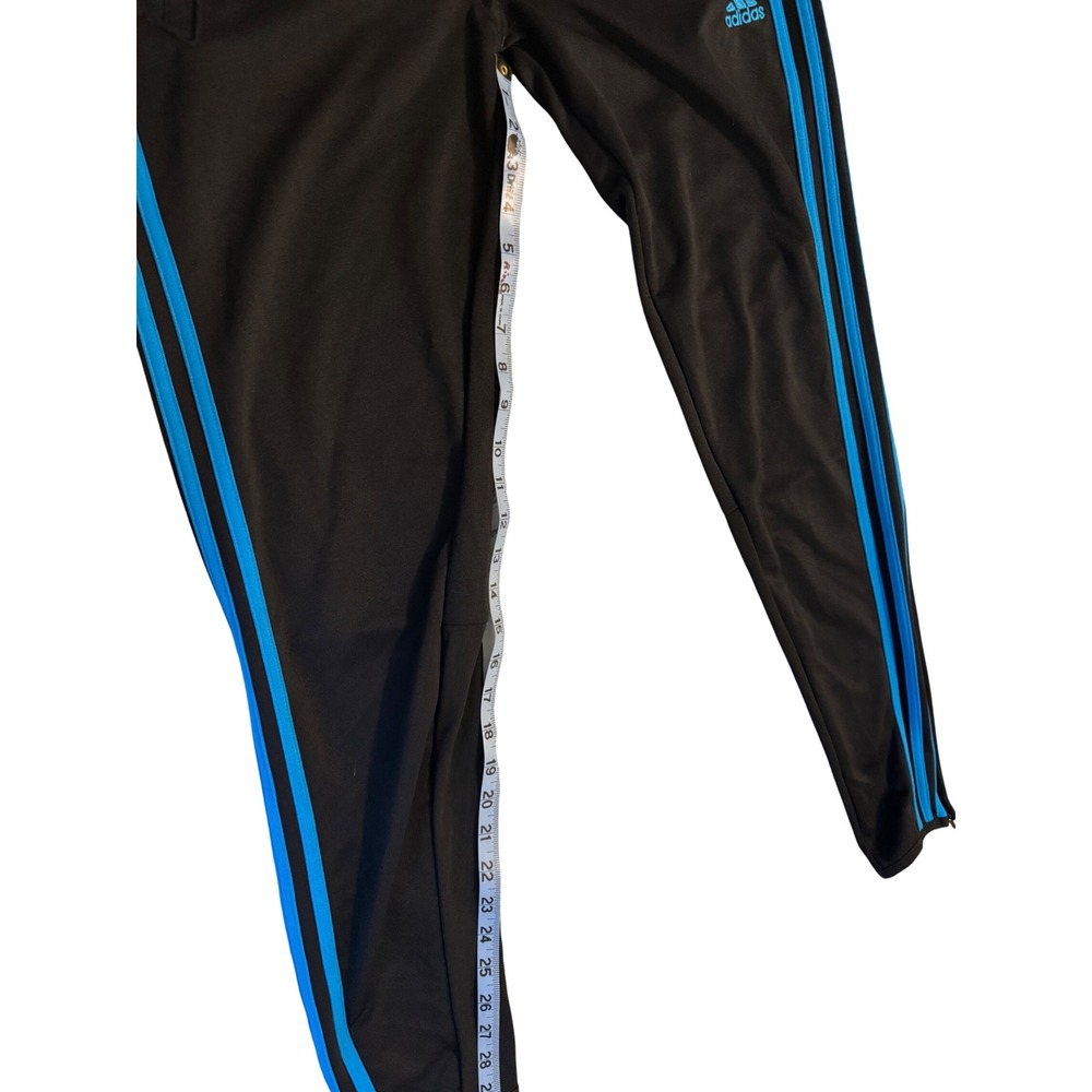 Adidas Womens Track Pants Black‎ Blue ClimaCool Athletic Zip Pockets Sz M - Picture 6 of 10